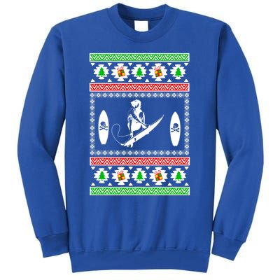 Surfing Ugly Christmas Gift For Mom Or Dad Gift Tall Sweatshirt