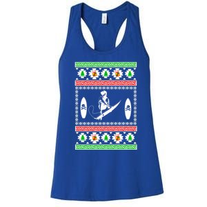 Surfing Ugly Christmas Gift For Mom Or Dad Gift Women's Racerback Tank