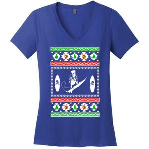 Surfing Ugly Christmas Gift For Mom Or Dad Gift Women's V-Neck T-Shirt