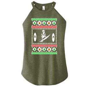 Surfing Ugly Christmas Gift For Mom Or Dad Gift Women's Perfect Tri Rocker Tank