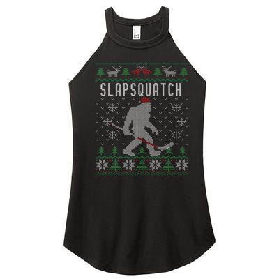 Slapsquatch Ugly Christmas Hockey Sasquatch Bigfoot Women’s Perfect Tri Rocker Tank