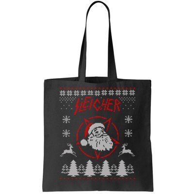 Sleigher Ugly Christmas graphic Santa Metal print Tote Bag