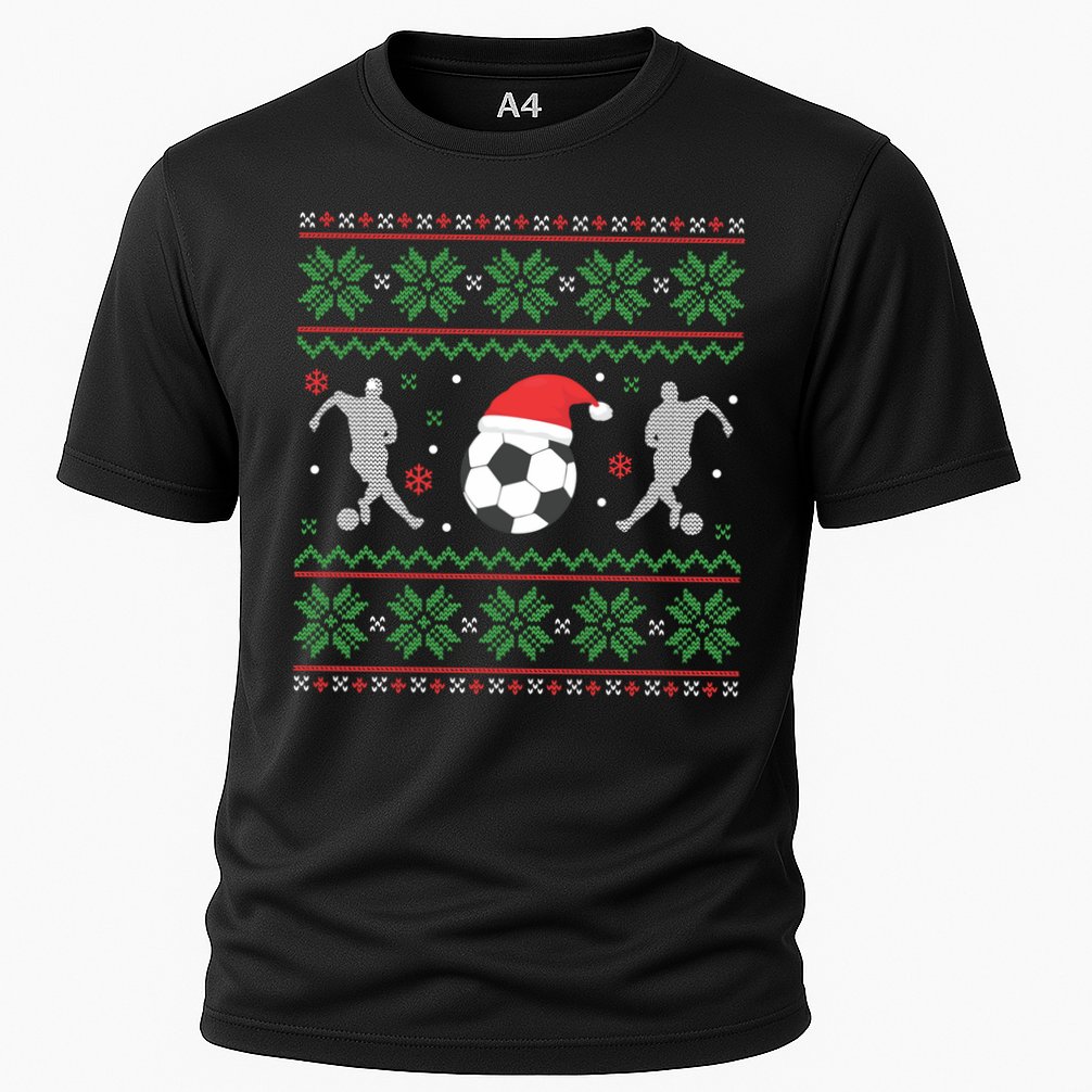 Soccer Ugly Christmas Sweater Funny Xmas Soccer Funny Gift Cooling Performance Crew T-Shirt