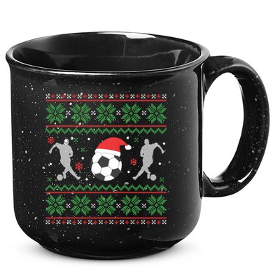Soccer Ugly Christmas Sweater Funny Xmas Soccer Funny Gift 15oz Campfire Ceramic Mug