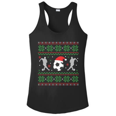 Soccer Ugly Christmas Sweater Funny Xmas Soccer Funny Gift Ladies PosiCharge Competitor Racerback Tank
