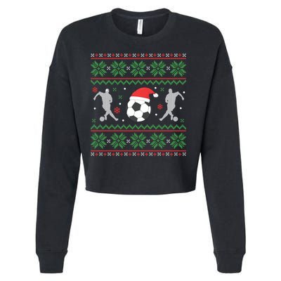 Soccer Ugly Christmas Sweater Funny Xmas Soccer Funny Gift Cropped Pullover Crew