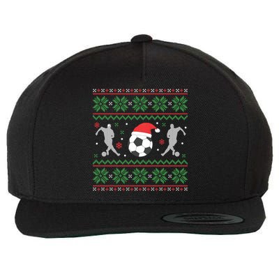 Soccer Ugly Christmas Sweater Funny Xmas Soccer Funny Gift Wool Snapback Cap