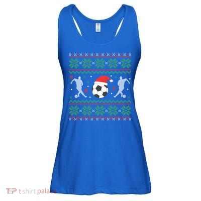 Soccer Ugly Christmas Sweater Funny Xmas Soccer Funny Gift Ladies Essential Flowy Tank