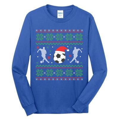 Soccer Ugly Christmas Sweater Funny Xmas Soccer Funny Gift Tall Long Sleeve T-Shirt
