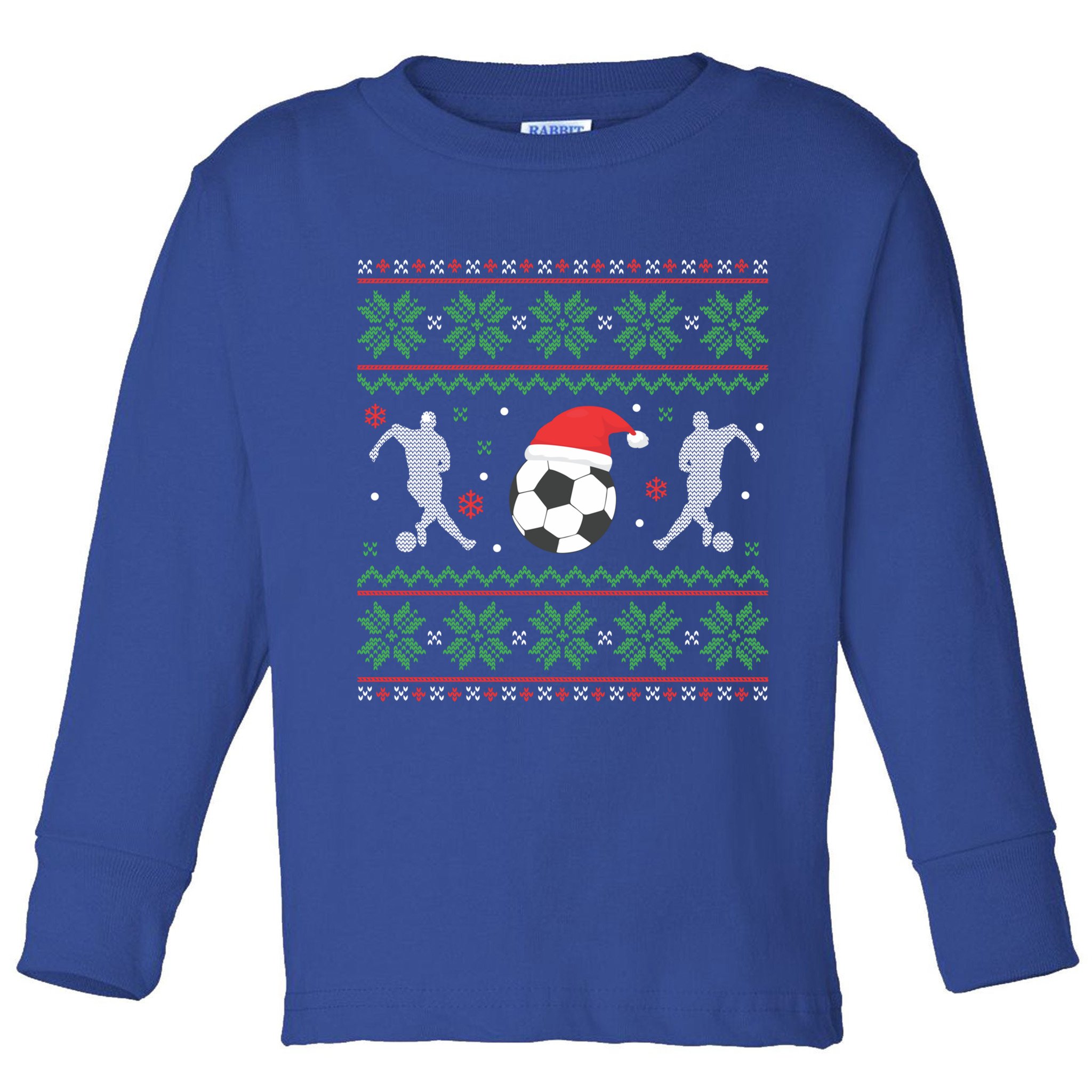 Soccer Ugly Christmas Sweater Funny Xmas Soccer Funny Gift Toddler Long Sleeve Shirt