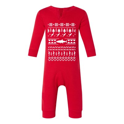 Shark Ugly Christmas Infant Fleece One Piece