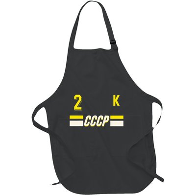 Soviet Union Cccp Or Ussr Design In Hockey Style Full-Length Apron With Pockets