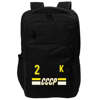 Soviet Union Cccp Or Ussr Design In Hockey Style Impact Tech Backpack