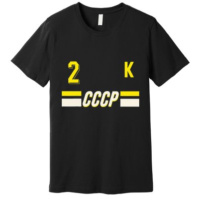Soviet Union Cccp Or Ussr Design In Hockey Style Premium T-Shirt