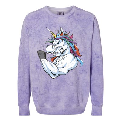 Strong Unicorn Creature Colorblast Crewneck Sweatshirt