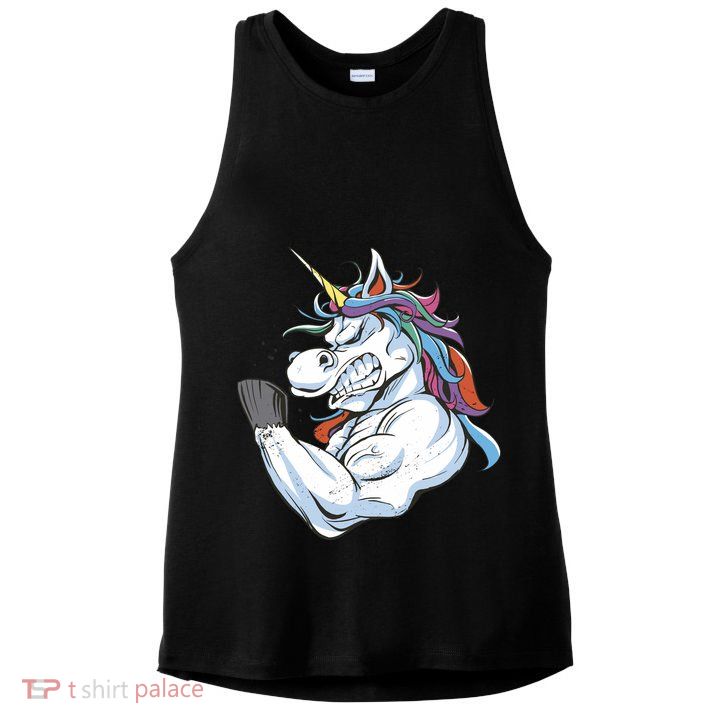 Strong Unicorn Creature Ladies PosiCharge Tri-Blend Wicking Tank