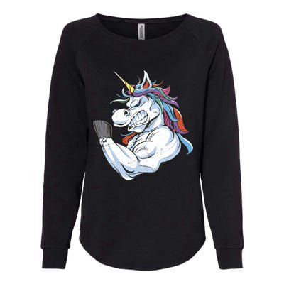 Strong Unicorn Creature Womens California Wash Sweatshirt