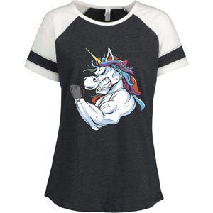 Strong Unicorn Creature Enza Ladies Jersey Colorblock Tee