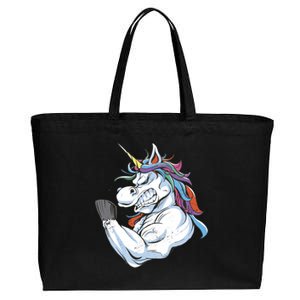 Strong Unicorn Creature Cotton Canvas Jumbo Tote