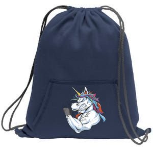 Strong Unicorn Creature Sweatshirt Cinch Pack Bag