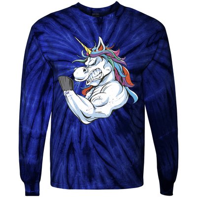 Strong Unicorn Creature Tie-Dye Long Sleeve Shirt