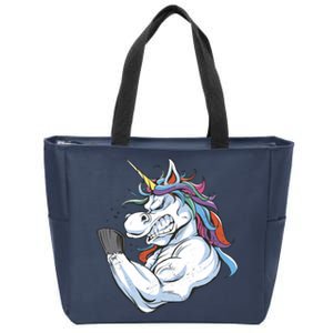 Strong Unicorn Creature Zip Tote Bag