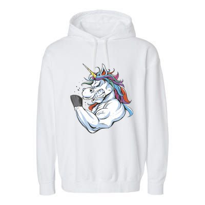 Strong Unicorn Creature Garment-Dyed Fleece Hoodie