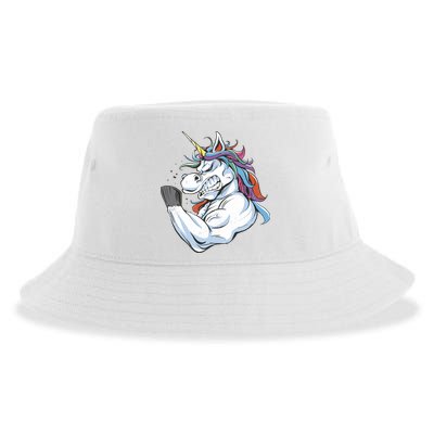 Strong Unicorn Creature Sustainable Bucket Hat