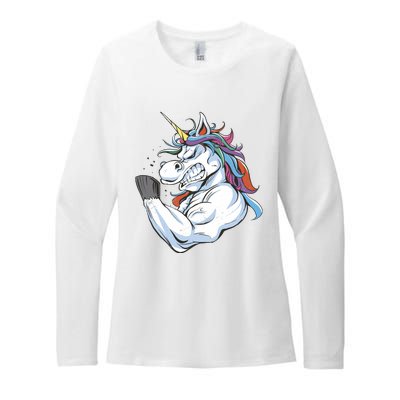 Strong Unicorn Creature Womens CVC Long Sleeve Shirt