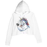 Strong Unicorn Creature Crop Fleece Hoodie