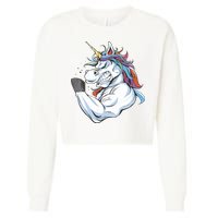 Strong Unicorn Creature Cropped Pullover Crew