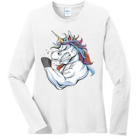 Strong Unicorn Creature Ladies Long Sleeve Shirt