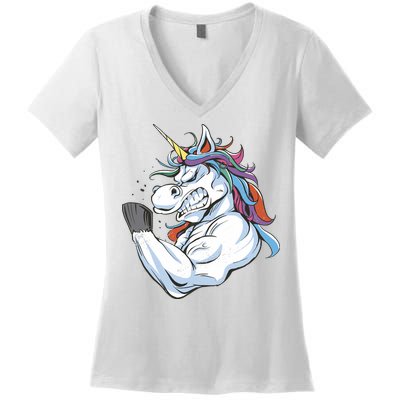 Strong Unicorn Creature Women's V-Neck T-Shirt
