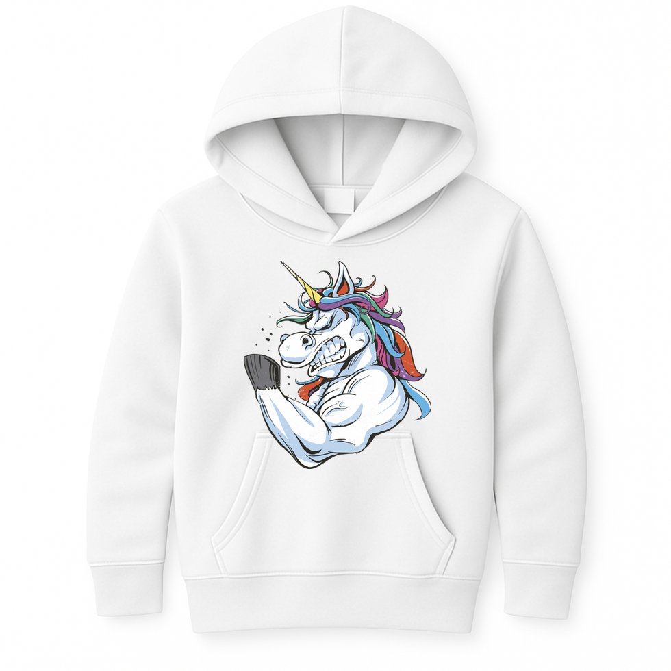 Strong Unicorn Creature Kids Hoodie