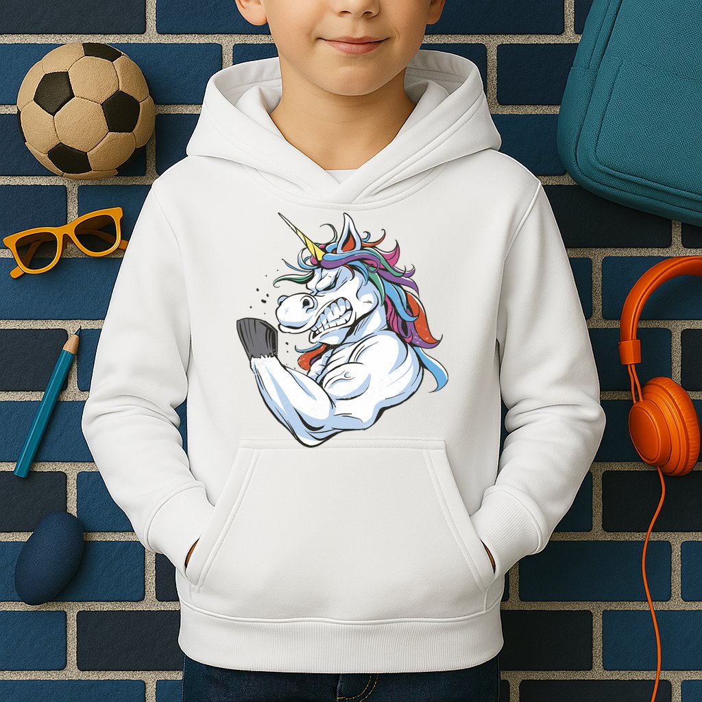 Strong Unicorn Creature Kids Hoodie