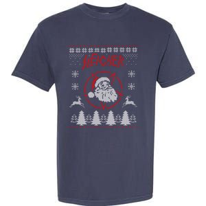 Sleigher Ugly Christmas graphic Santa Metal print Garment-Dyed Heavyweight T-Shirt