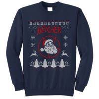 Sleigher Ugly Christmas graphic Santa Metal print Tall Sweatshirt