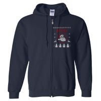 Sleigher Ugly Christmas graphic Santa Metal print Full Zip Hoodie