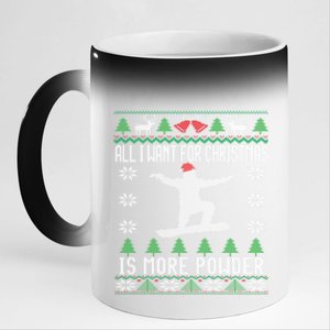 Skiing Ugly Christmas Ski Lover Gift Skier Cute Gift 11oz Black Color Changing Mug