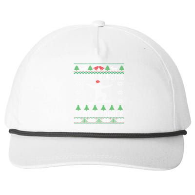 Skiing Ugly Christmas Ski Lover Gift Skier Cute Gift Snapback Five-Panel Rope Hat