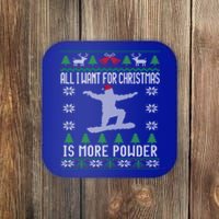 Skiing Ugly Christmas Ski Lover Gift Skier Cute Gift Coaster