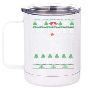 Skiing Ugly Christmas Ski Lover Gift Skier Cute Gift 12 oz Stainless Steel Tumbler Cup