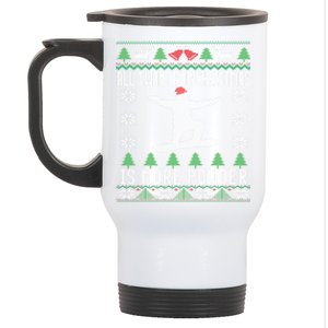 Skiing Ugly Christmas Ski Lover Gift Skier Cute Gift Stainless Steel Travel Mug