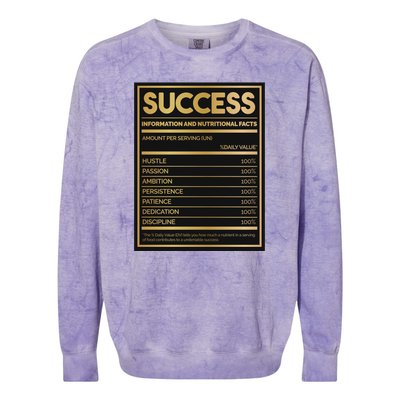 Success Nutritional Facts Colorblast Crewneck Sweatshirt