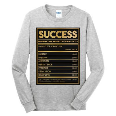 Success Nutritional Facts Tall Long Sleeve T-Shirt
