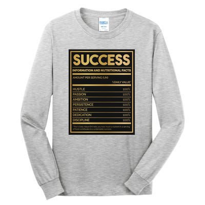 Success Nutritional Facts Tall Long Sleeve T-Shirt