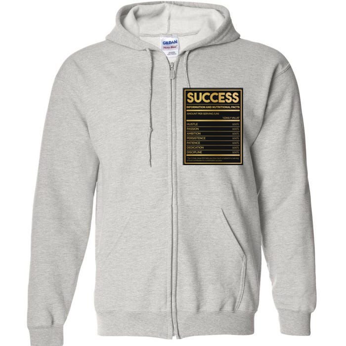 Success Nutritional Facts Full Zip Hoodie