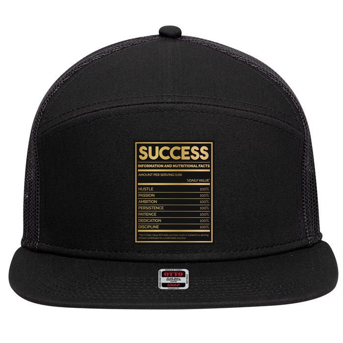 Success Nutritional Facts 7 Panel Mesh Trucker Snapback Hat