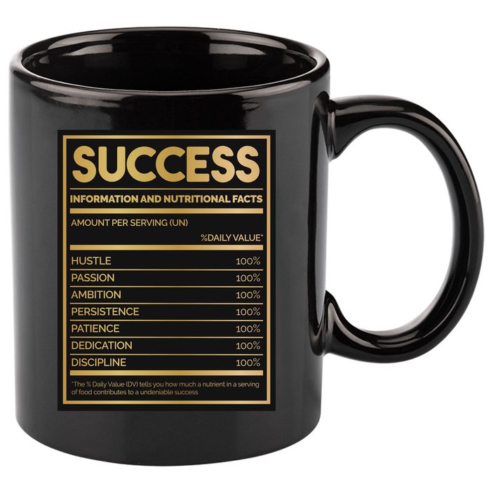 Success Nutritional Facts 11oz C Handle Ceramic Mug