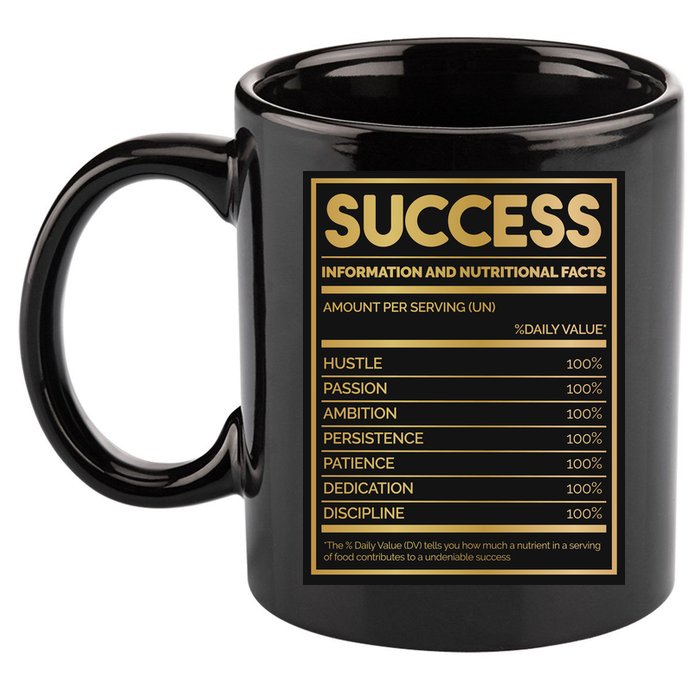 Success Nutritional Facts 11oz C Handle Ceramic Mug